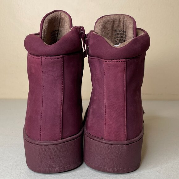 Aerosoles Nubuck Leather Wine Purple Ankle Boots Size 7 - Picture 8 of 16